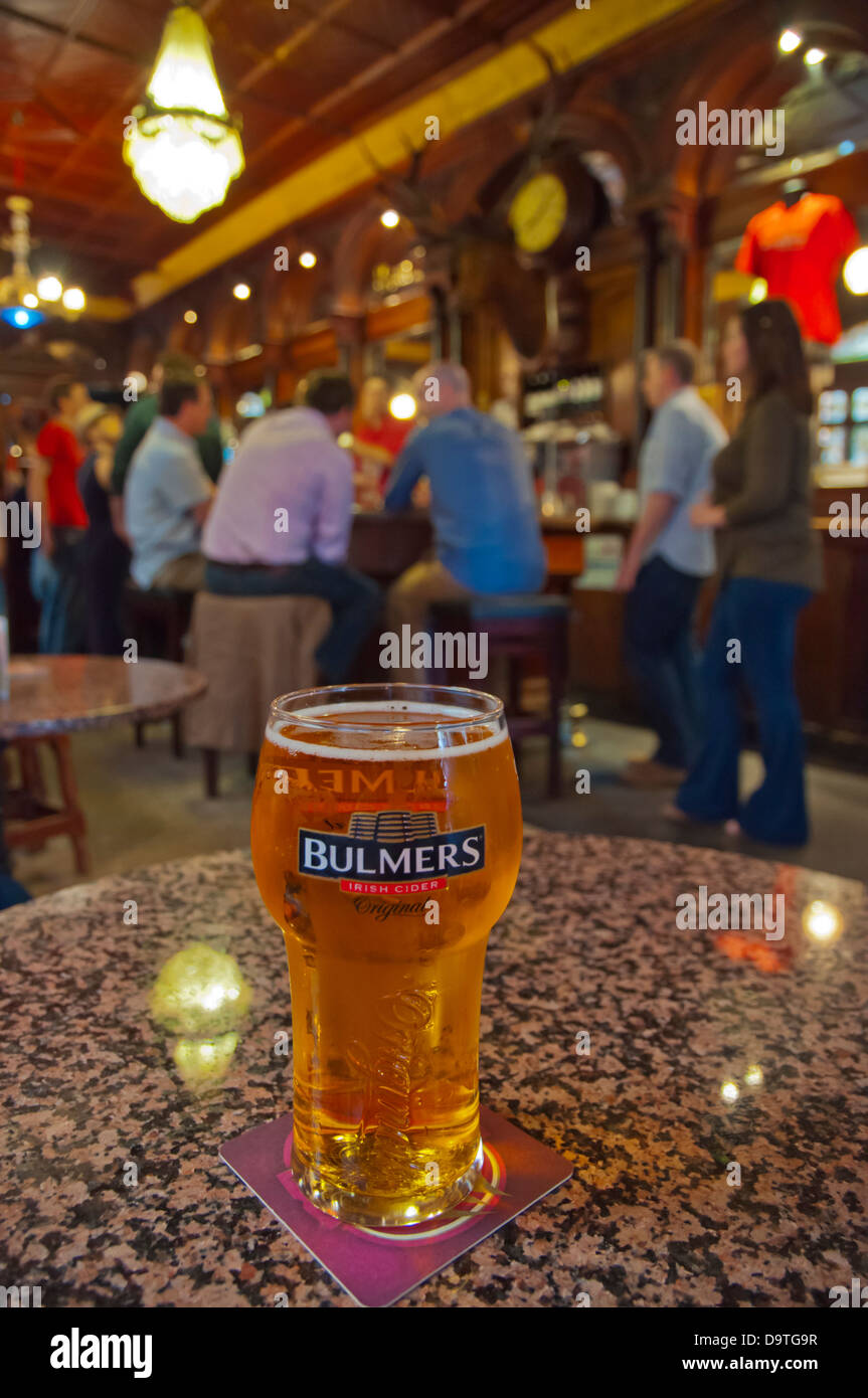 Bulmers cider Stag's Head pub central Dublin Ireland Europe Stock Photo