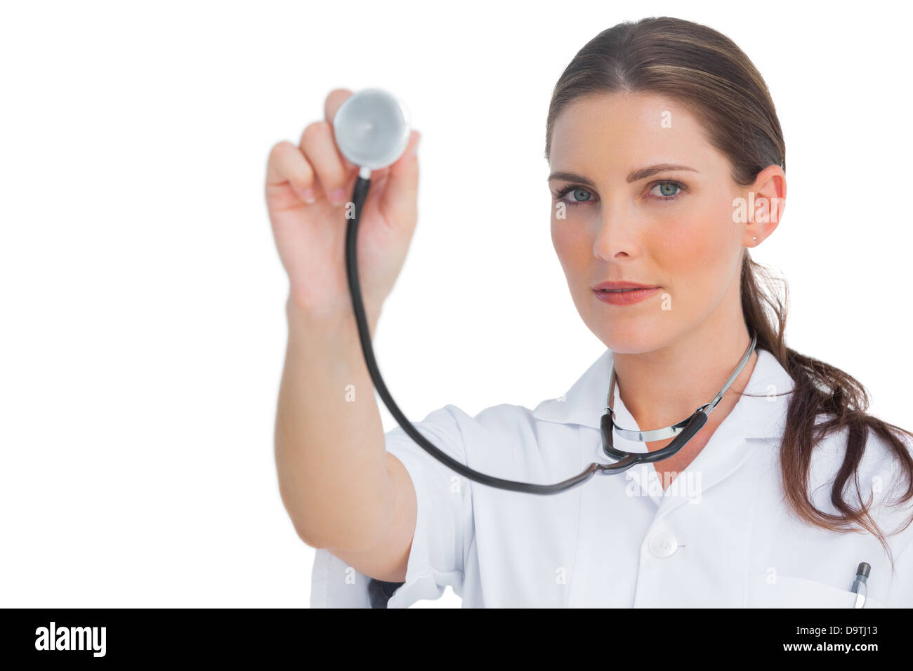 Portrait nurse holding stethoscope hi-res stock photography and images ...