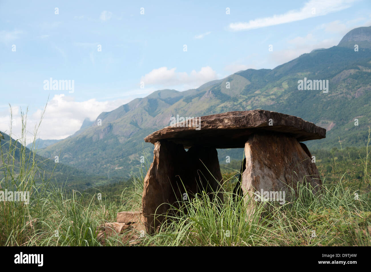 Muniyara, dolmens erected by Neolithic tribesmen, in Marayoor., India Stock Photo