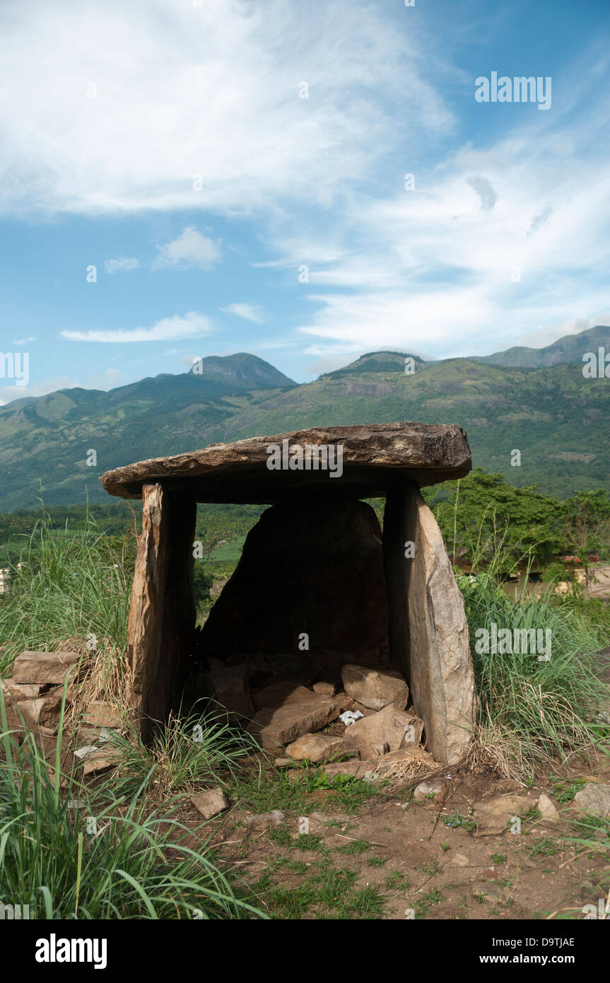 Muniyara, dolmens erected by Neolithic tribesmen, in Marayoor., India Stock Photo