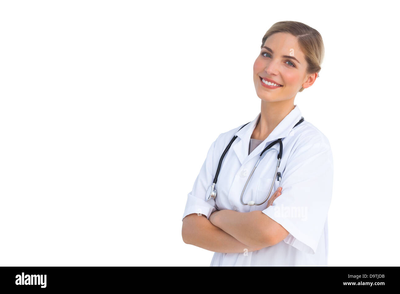 Smiling happy blonde female nurse hi-res stock photography and images ...