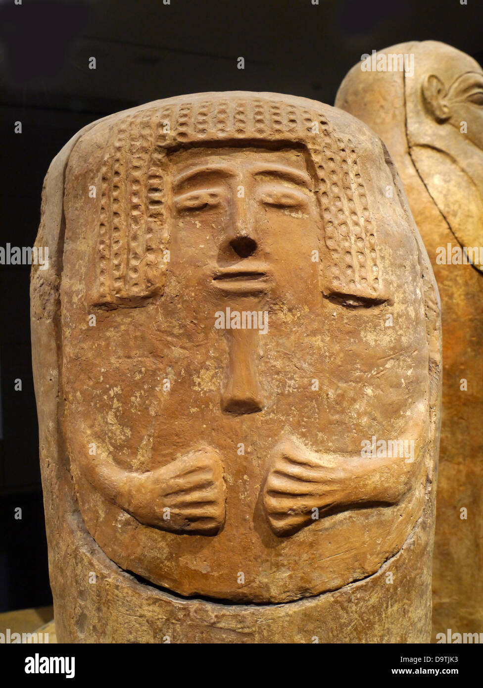 ancient human shaped sarcophagus, 13th century BC, Deir-al-Balah, Israel Museum, Jerusalem Stock Photo