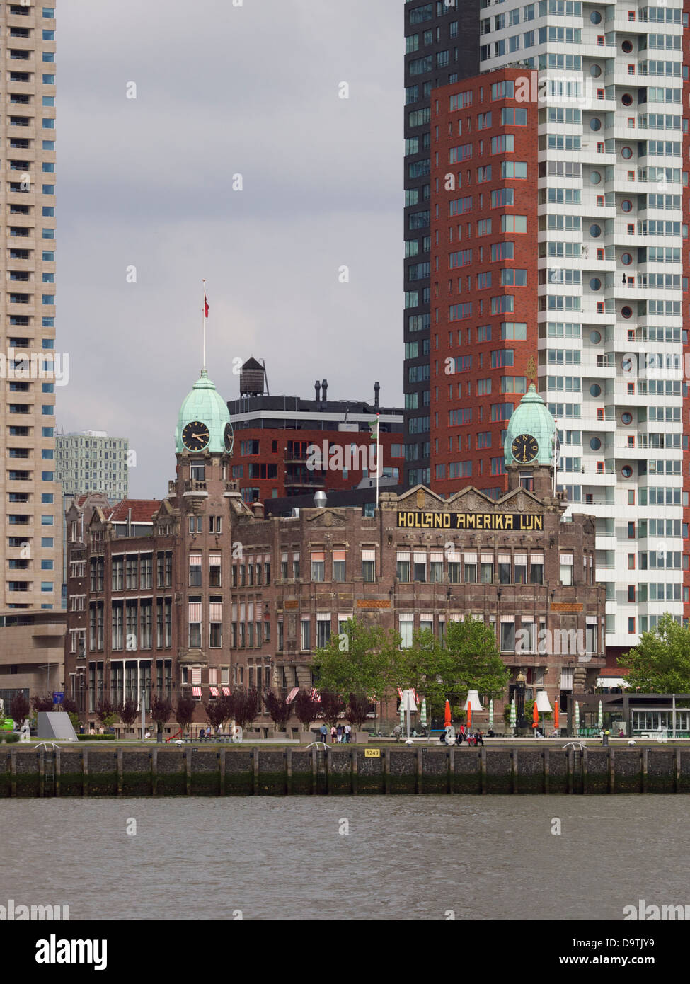 Hotel New York on the Maas riverbank in Rotterdam, the Netherlands. Stock Photo