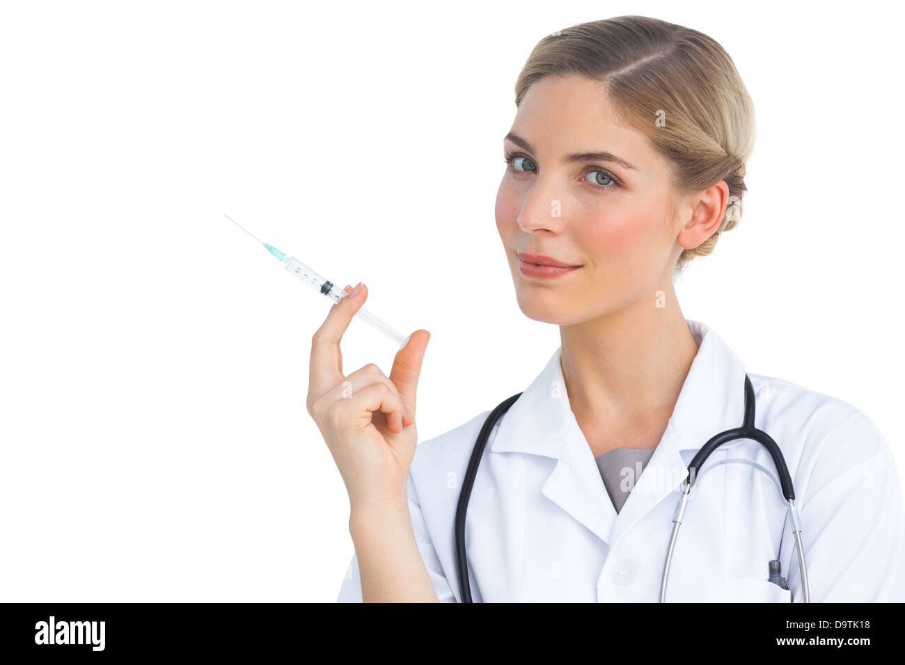 Nurse holding syringe Stock Photo Alamy