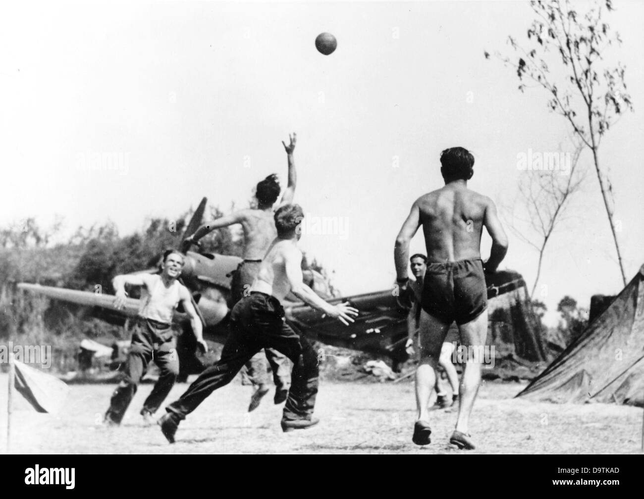 Soldiers of the German Wehrmacht are pictured doing sports. Place ...