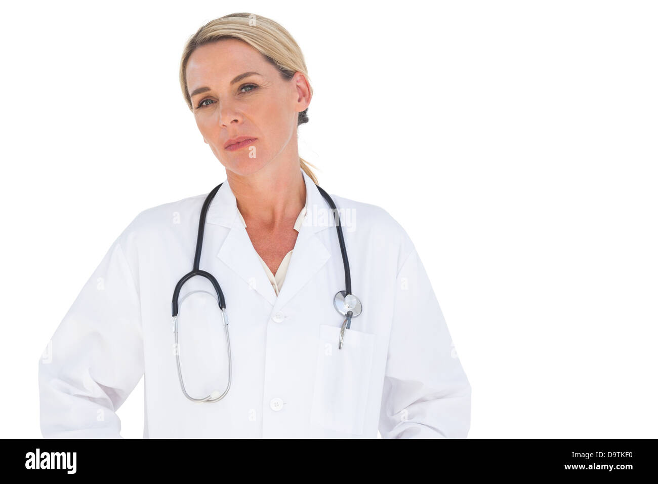 Doctor with stethoscope around his neck hires stock photography and