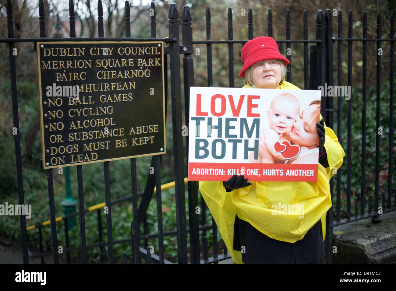 Pro Life protester in Dublin city Ireland Stock Photo