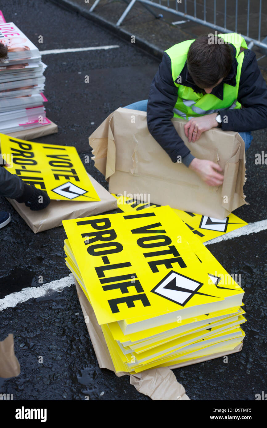 Pro Life protesters in Dublin city Ireland Stock Photo