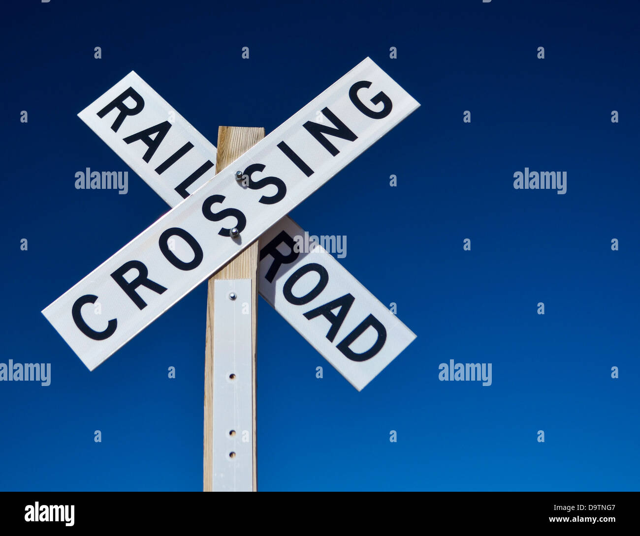 railroad crossing sign Stock Photo
