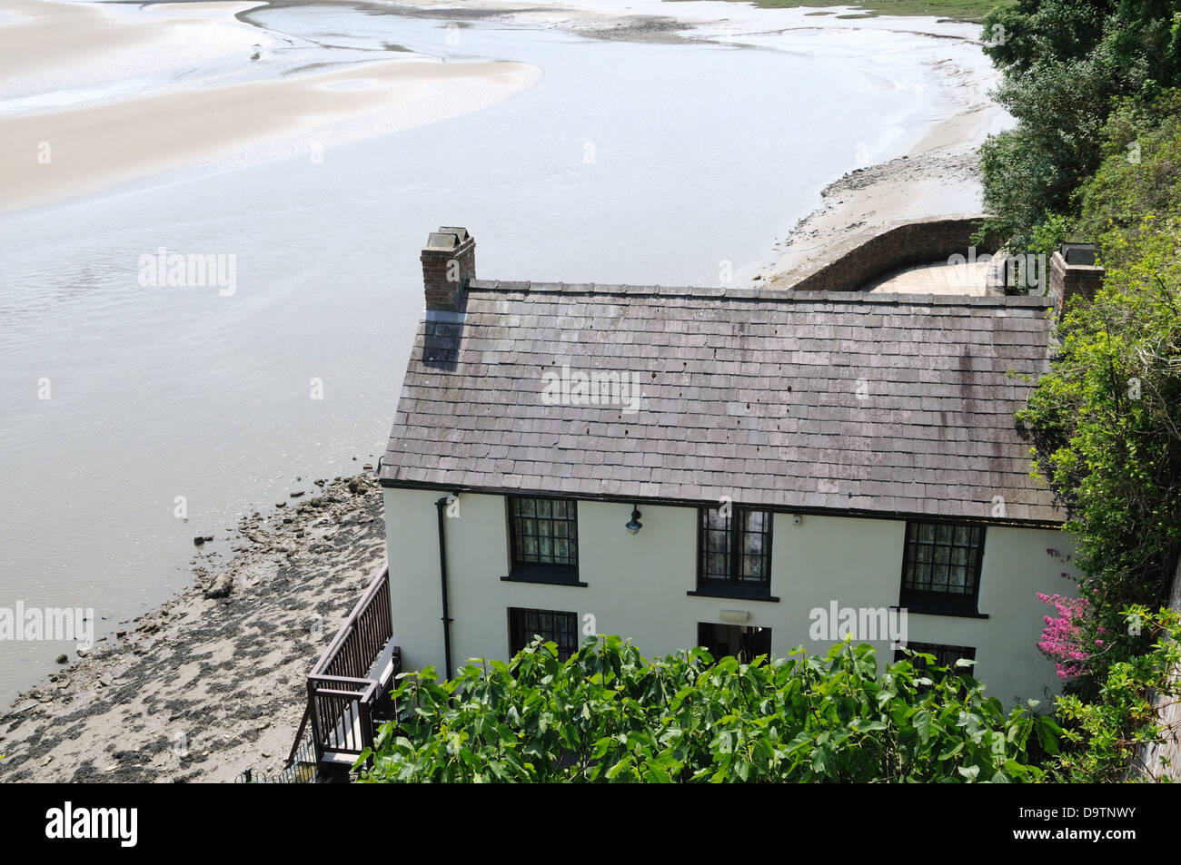 The Boat House Laugharne home of Dylan Thomas on the Taf Estuary Stock Photo