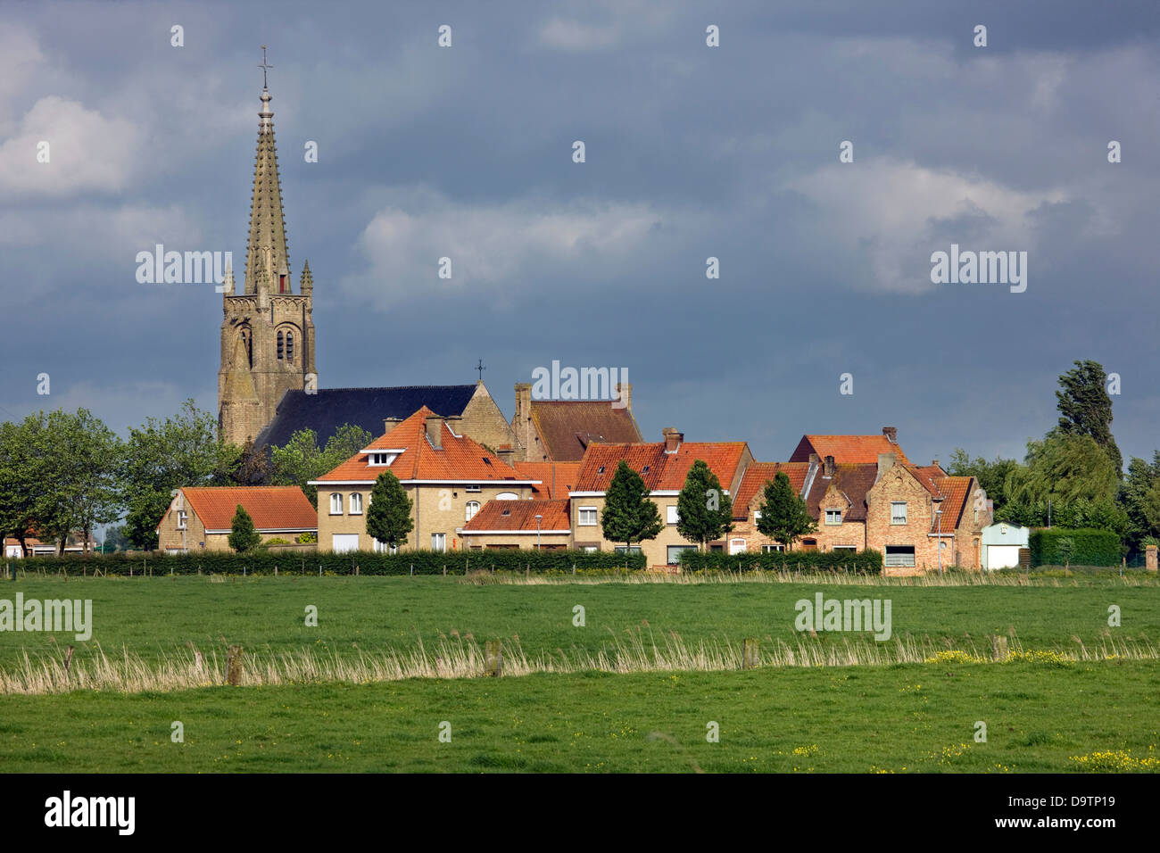 The Saint Peter's Church at Stuivekenskerke, West Flanders, Belgium Stock Photo