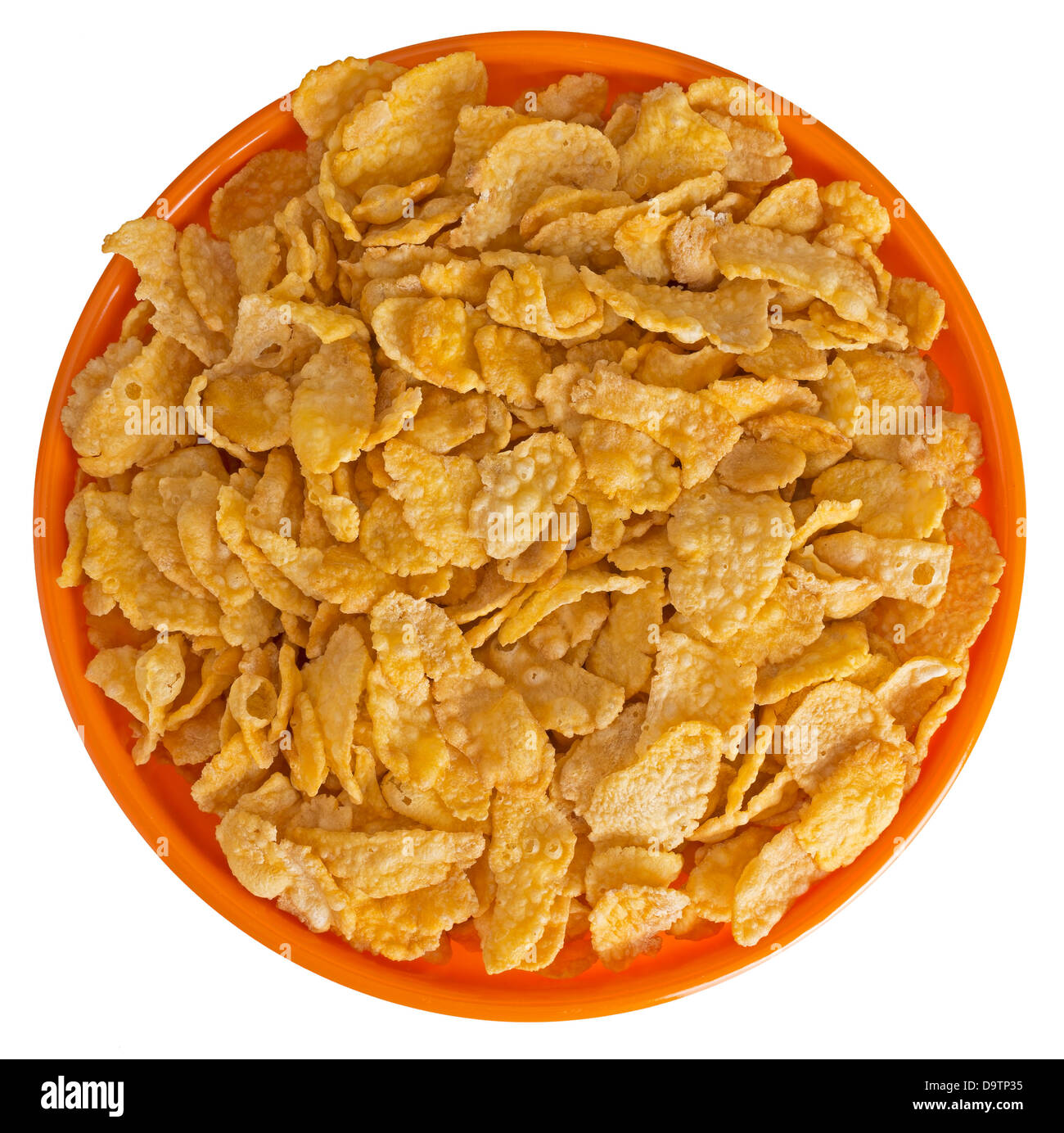 Cornflakes in bowl isolated over white Stock Photo Alamy