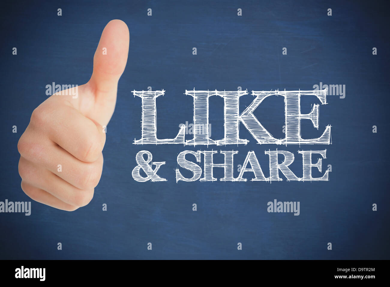Thumb up representing social network logo Stock Photo