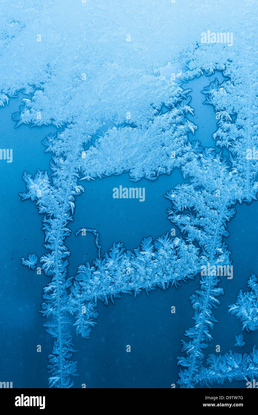 Abstract Textures & Patterns of Winter Frost on Glass Window Stock ...