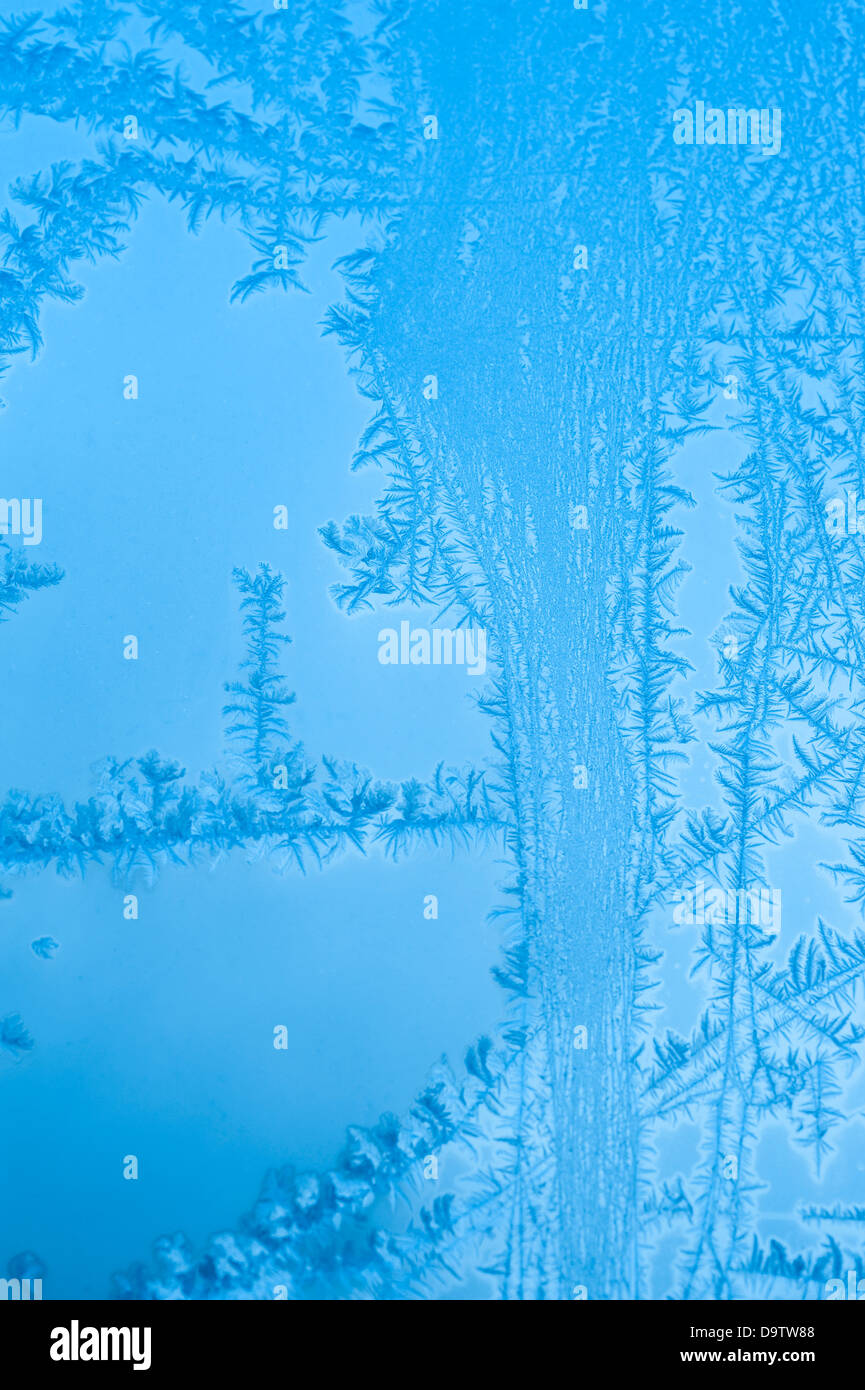 Abstract Textures & Patterns of Winter Frost on Glass Window Stock ...