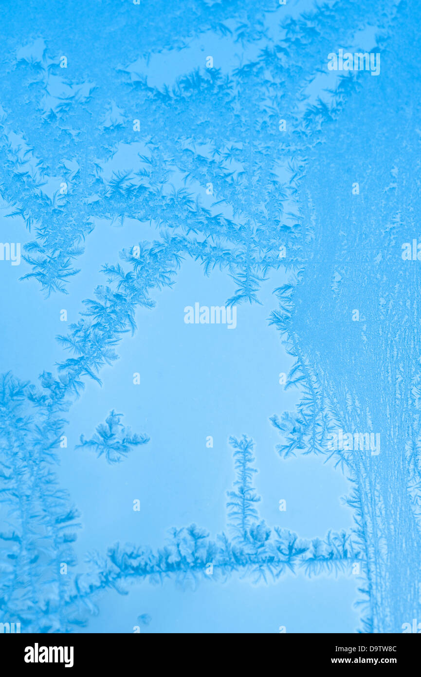 Abstract Textures & Patterns of Winter Frost on Glass Window Stock ...