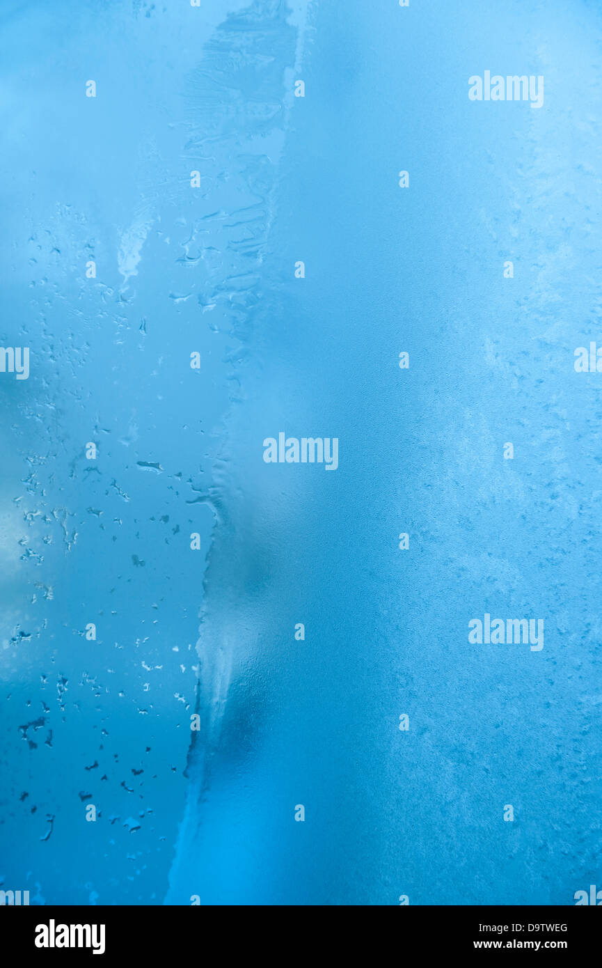 Abstract Textures & Patterns of Winter Frost on Glass Window Stock ...