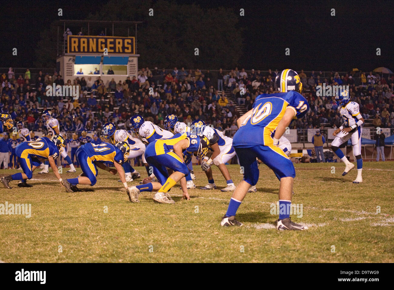 High school football Ojai Nordhoff Rangers Football team defeat Verbum Dei Eagles 21-0 on November 19, 2010, Ojai, CA, USA Stock Photo