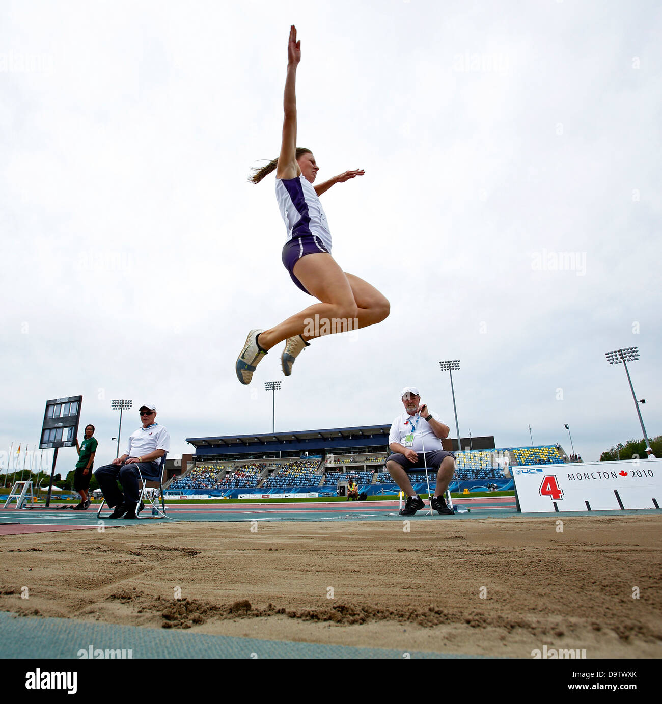 Heptathlon long jumper Jennifer Cotten competes at the Canadian Track & Field Championships June 22, 2013 in Moncton, Canada. Stock Photo