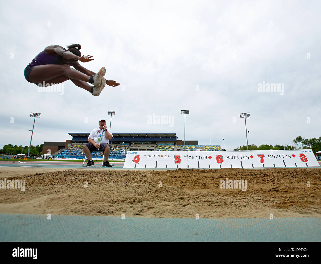 Heptathlon long jumper Tamara Cap competes at the Canadian Track & Field Championships June 22, 2013 in Moncton, Canada. Stock Photo