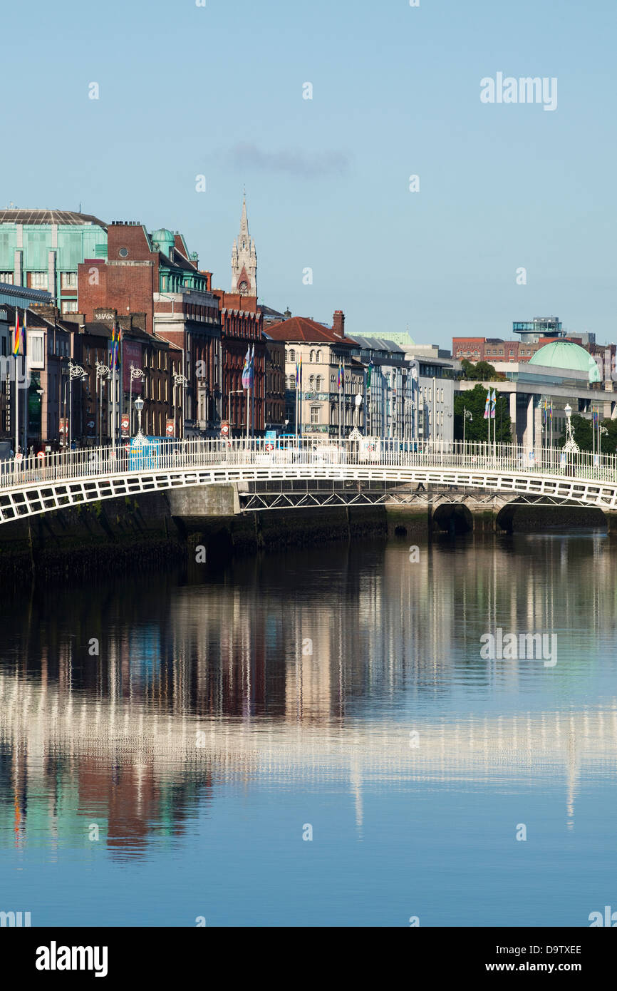 Ha'penny bridge over the river liffey;Dublin city county dublin ireland ...