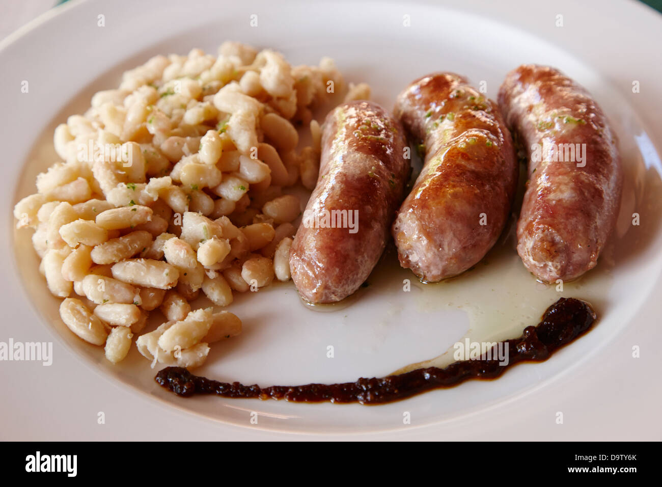 catalan sausage and white beans salou, catalonia, spain Stock Photo