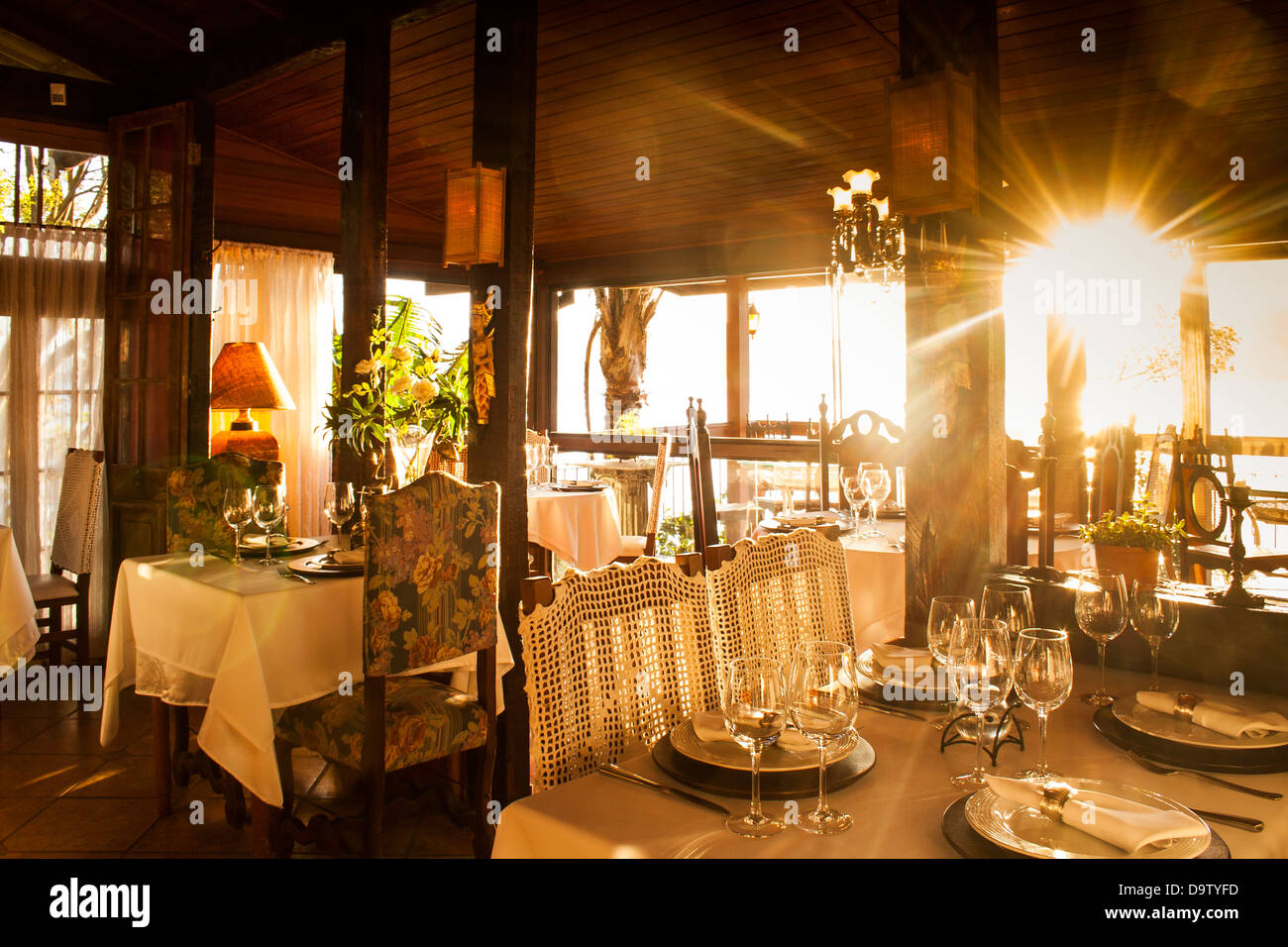 Restaurant of Isadora Duncan Guest House. Stock Photo
