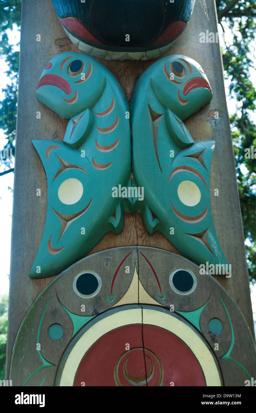 Totem Pole, Friday Harbor, San Juan Island,Washington Stock Photo Alamy