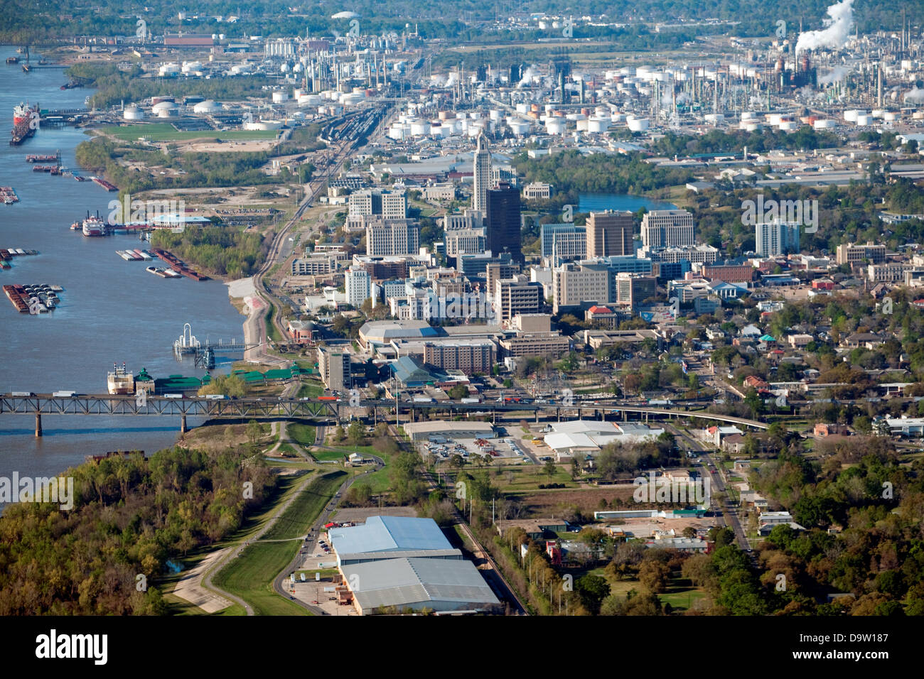 Aerial of Downtown Baton Rouge, Louisiana Stock Photo - Alamy