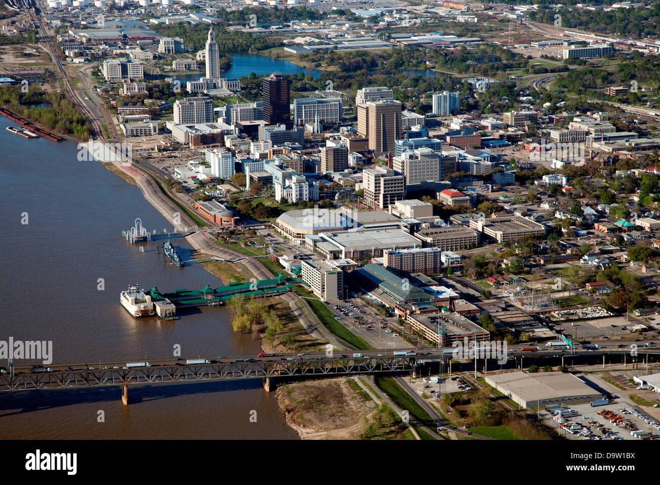 Aerial of Downtown Baton Rouge, Louisiana Stock Photo - Alamy