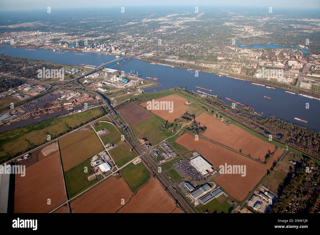 Aerial of Baton Rouge, Louisiana Stock Photo