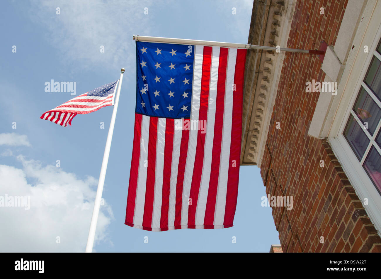 Tennessee, Hardin County, Savannah. Tennessee River Museum. 20-Star U.S. flag. Stock Photo