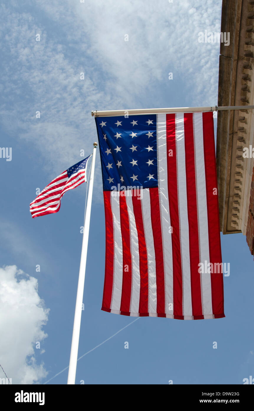 Tennessee, Hardin County, Savannah. Tennessee River Museum. 20-Star U.S. flag. Stock Photo