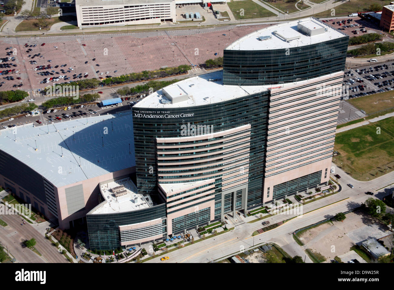 Aerial of the MD Anderson Cancer Center at the University of Texas Medical Center Stock Photo