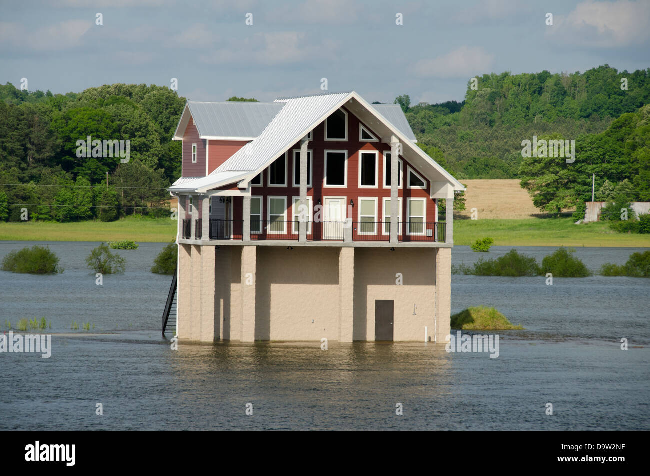 Tennessee, Tennessee River near Clifton. High water and flooding in the spring of 2013 on the Tennessee River. Stock Photo
