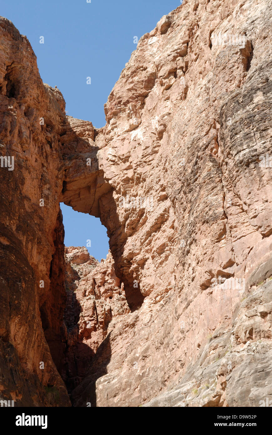 Giant arch in the Grand Canyon seen while rafting down the Colorado