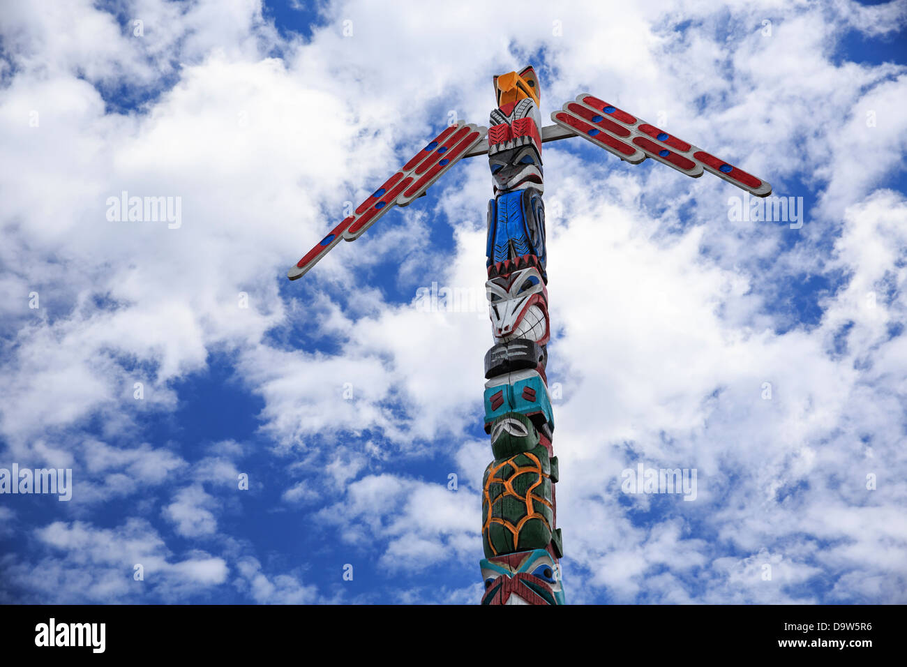 Totem pole, Vermillion Bay, Ontario, Canada Stock Photo