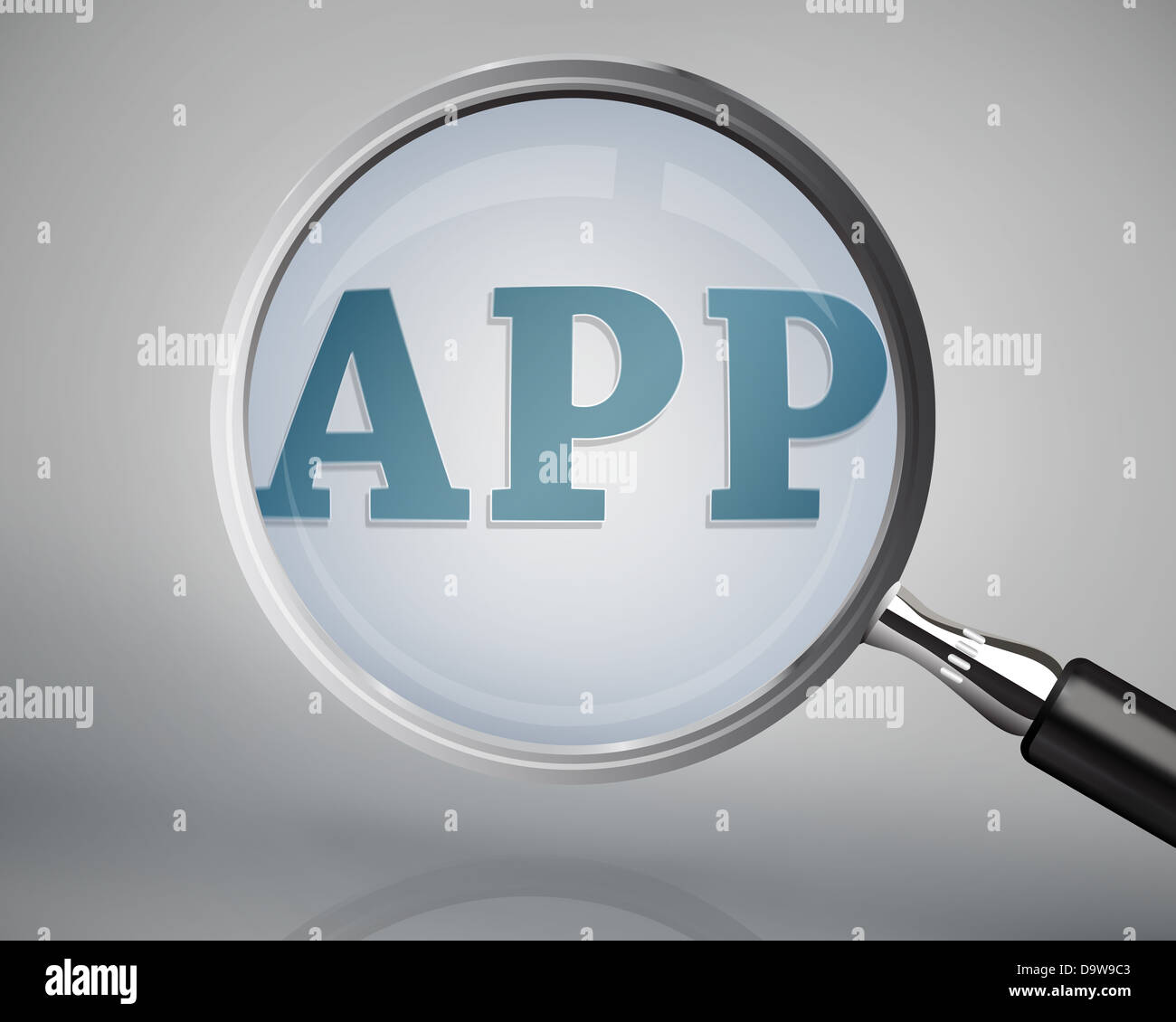 Magnifying glass showing app word Stock Photo