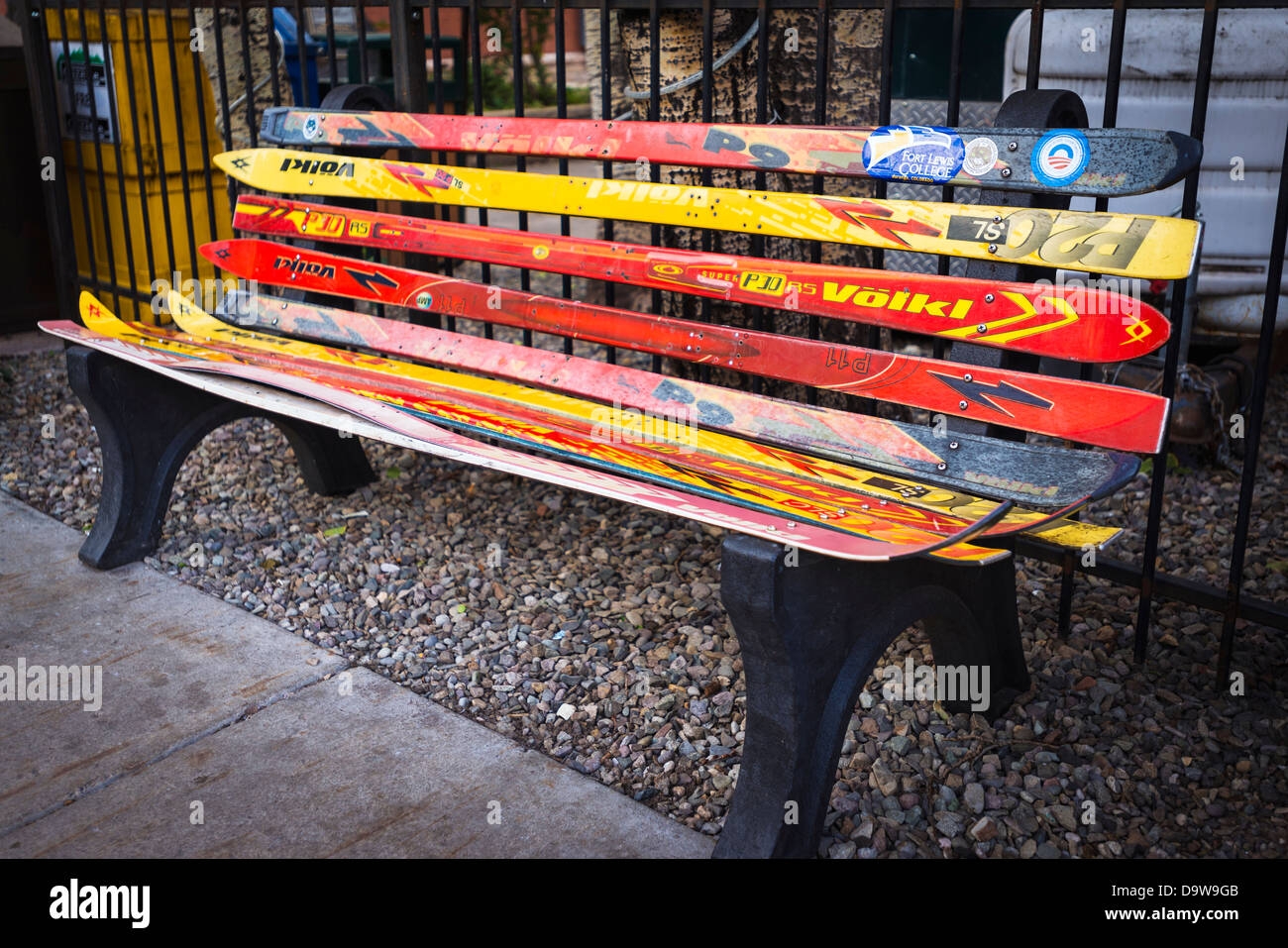 Bench Made Of Skis Telluride Colorado Usa Stock Photo 57719323