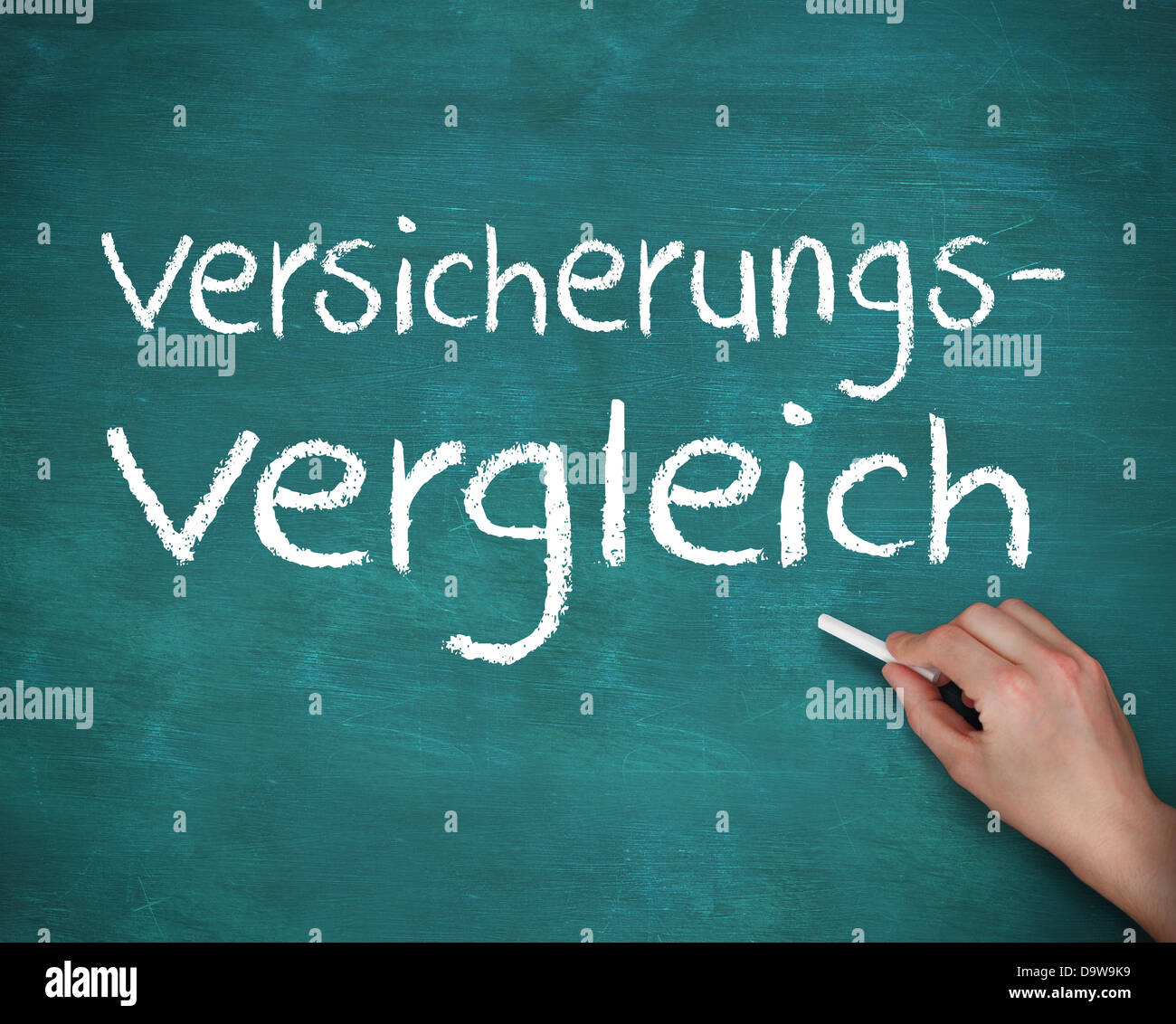 Hand writing versicherungs vergleich Stock Photo