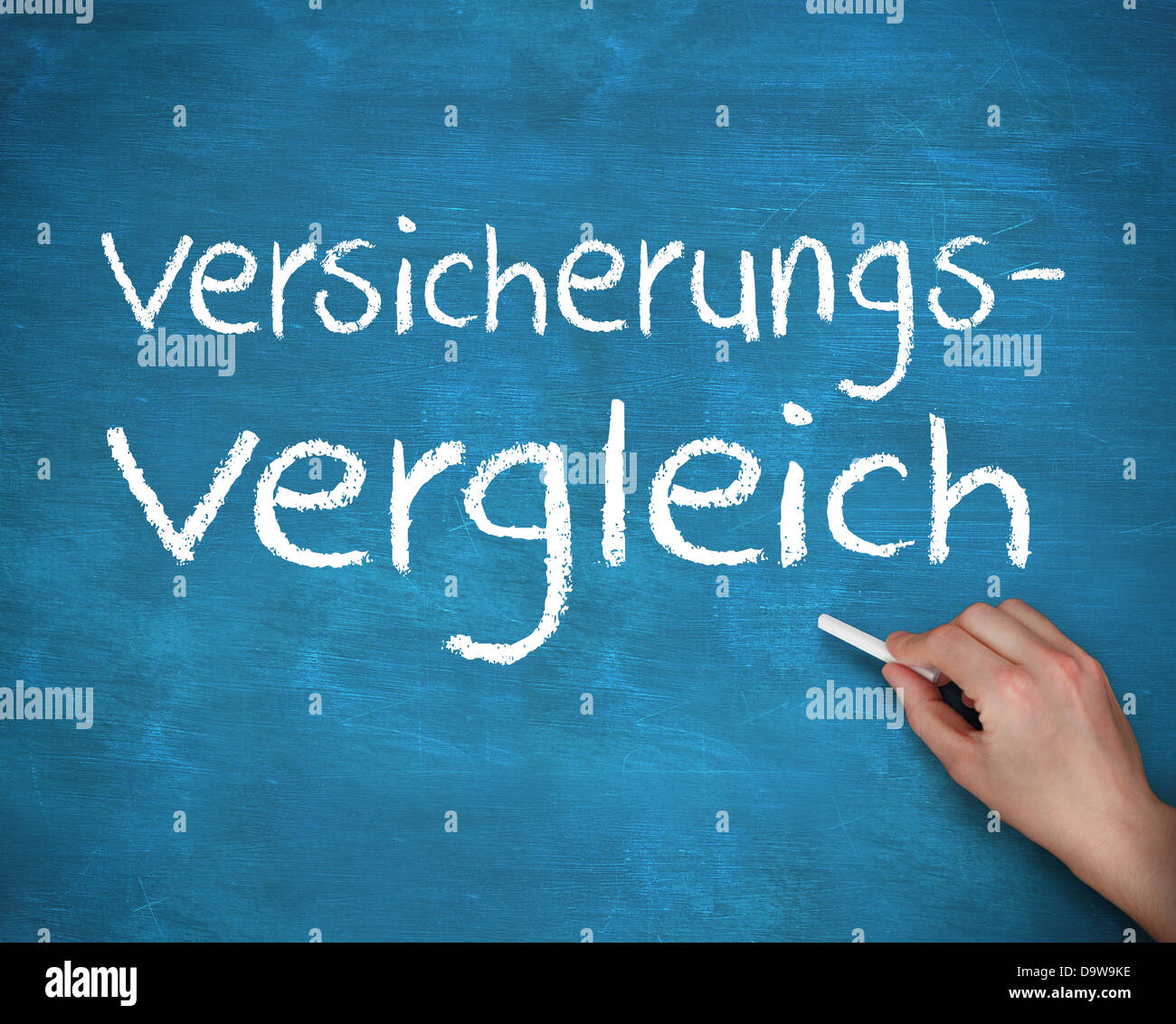 Hand writing german words versicherungs and vergleich Stock Photo
