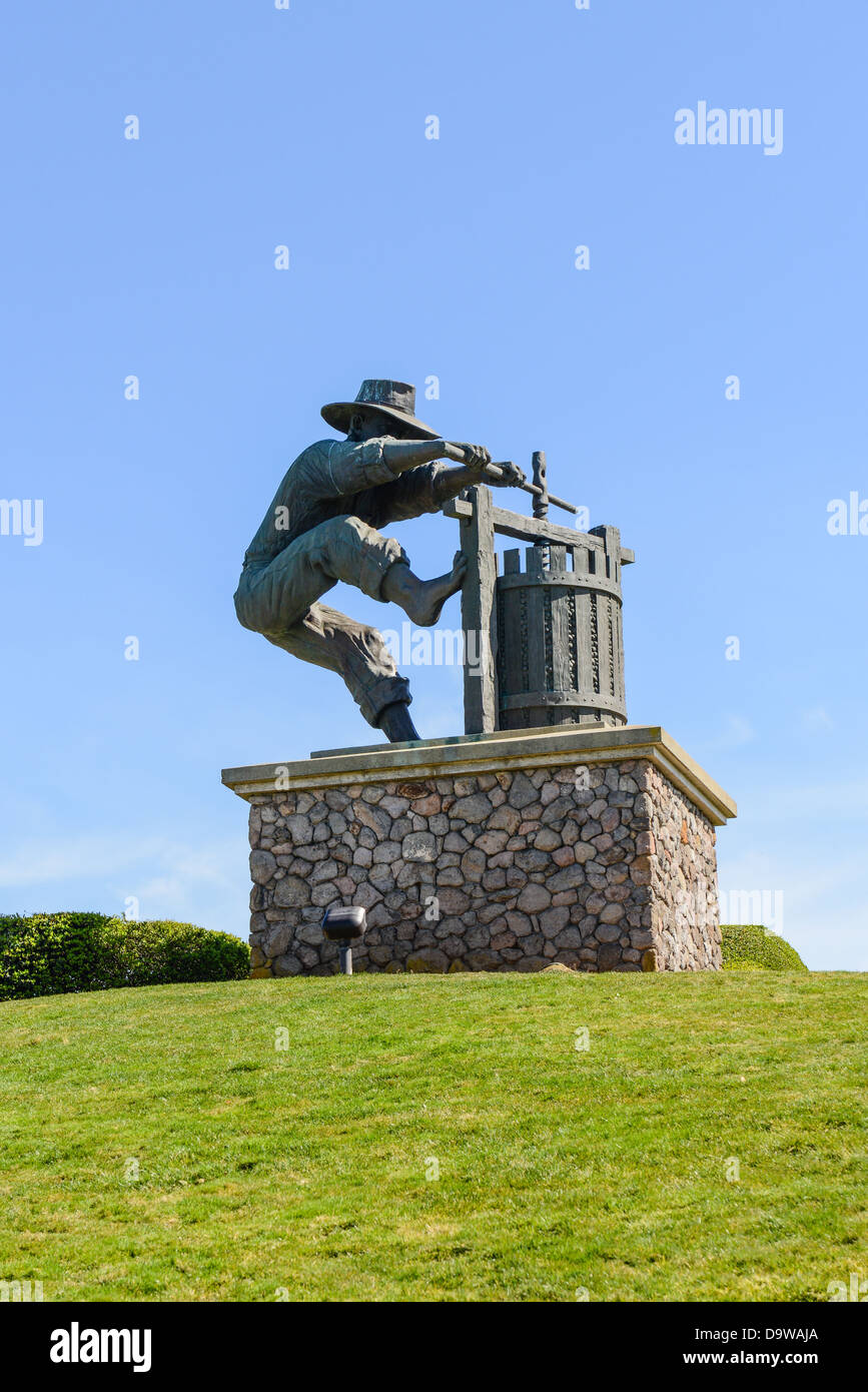 Winemaker Statue in Napa Valley California Stock Photo