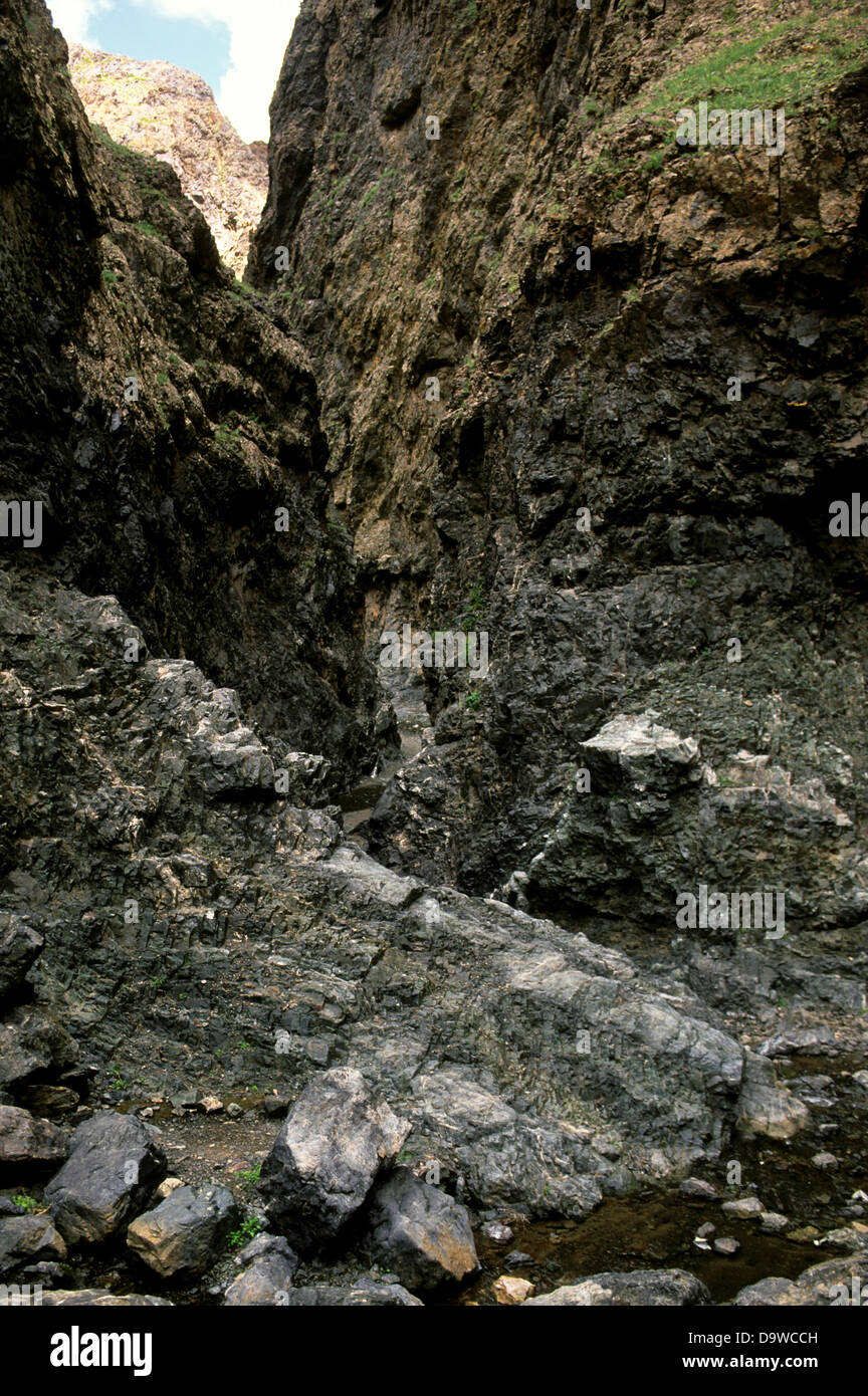 Mongolia, Gobi Desert, Near Dalanzadgad, Yolyn Am Valley, Canyon Stock Photo