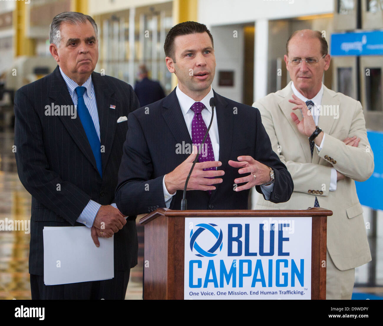 CBP, DOT, AND MAJOR AIRLINES TO ANNOUNCE IMPLEMENTATION OF PARTNERSHIPS TO COMBAT HUMAN TRAFFICKING. Stock Photo