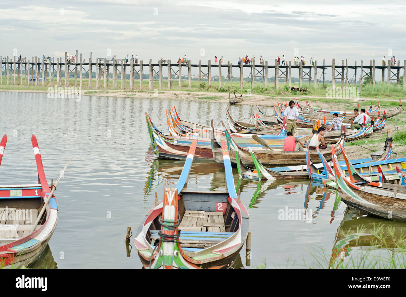 U-Bein bridge,Amarapura,Mandalay,Burma Stock Photo