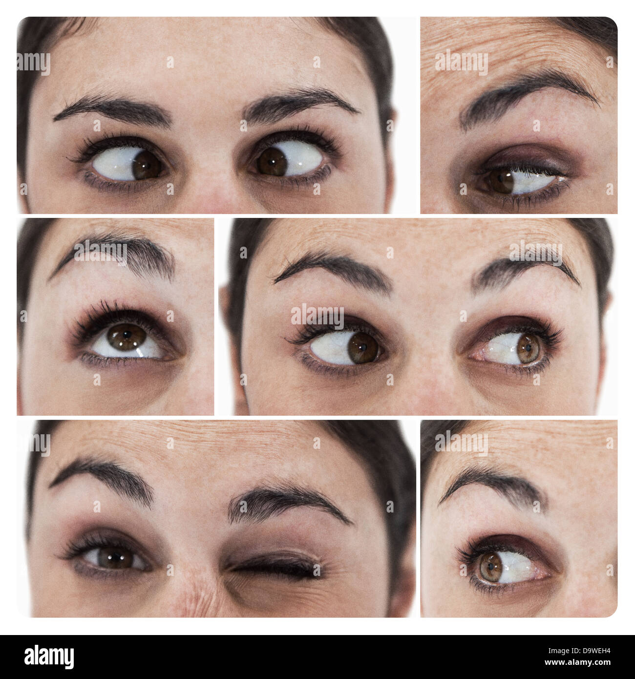 Collage of different pictures showing the eyes Stock Photo