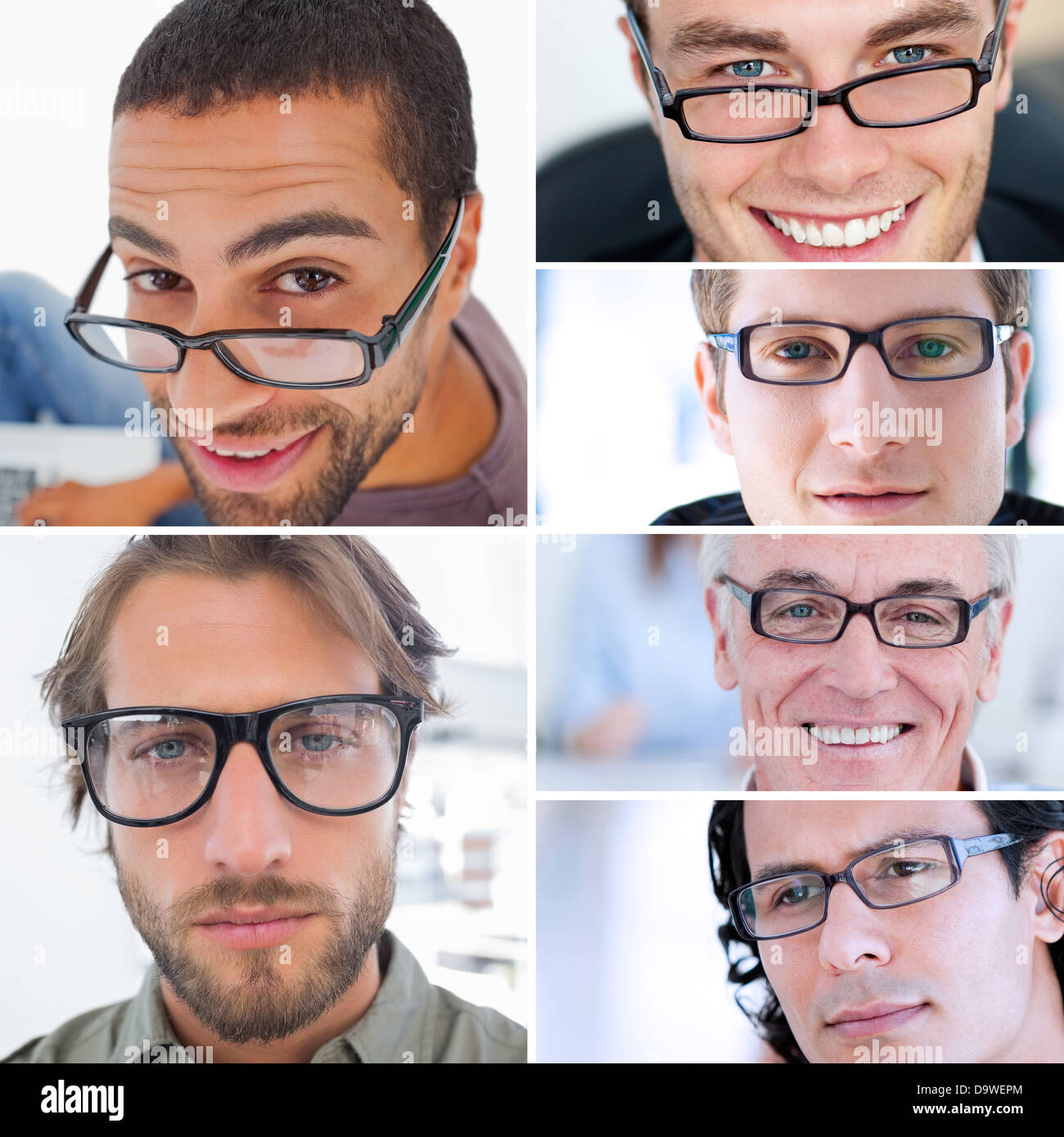 Collage of attractive men Stock Photo
