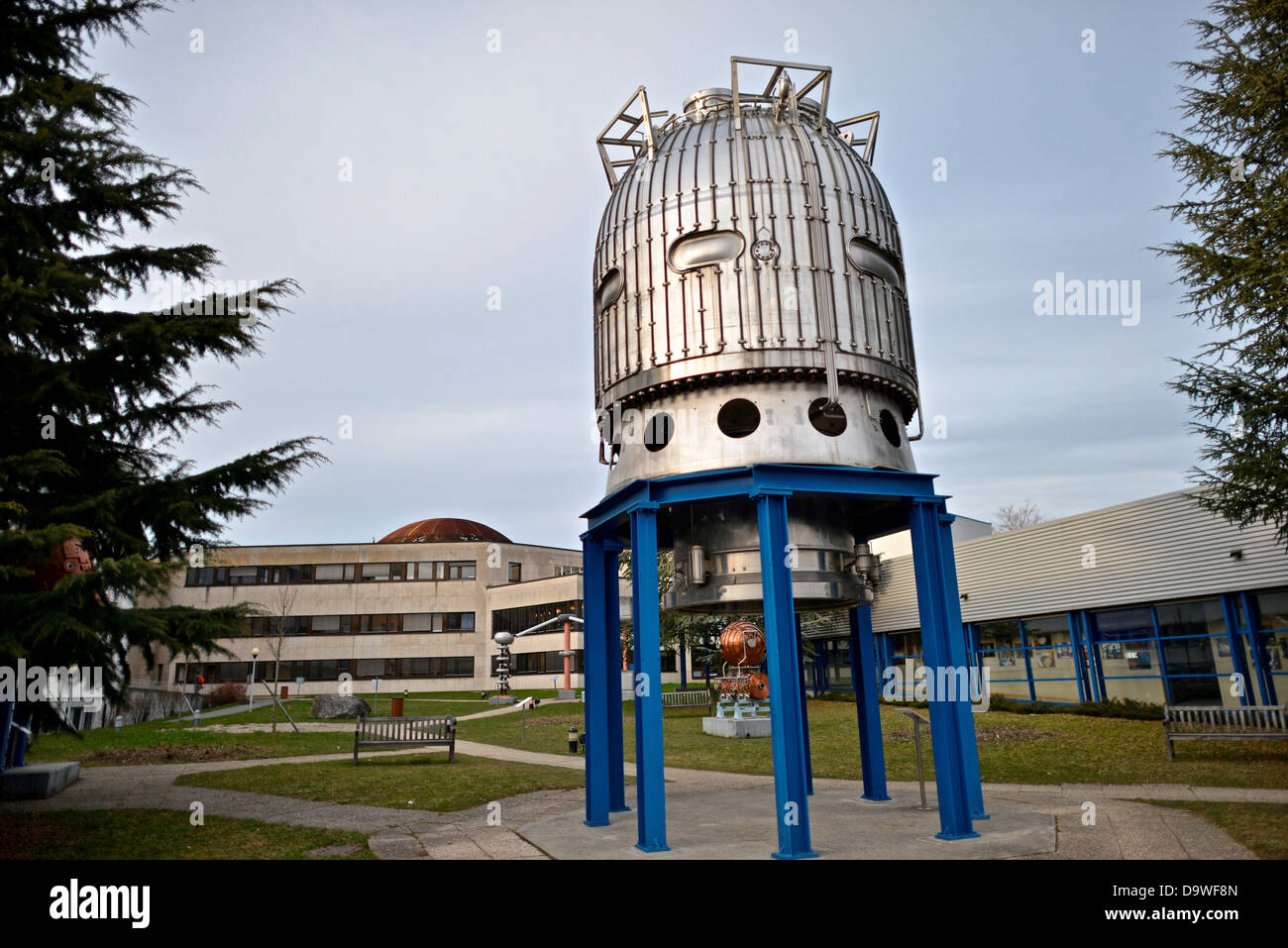 Switzerland, Geneva, Big European Bubble Chamber (BEBC) filled with 30 cubic meters of liquefied gas, CERN Stock Photo