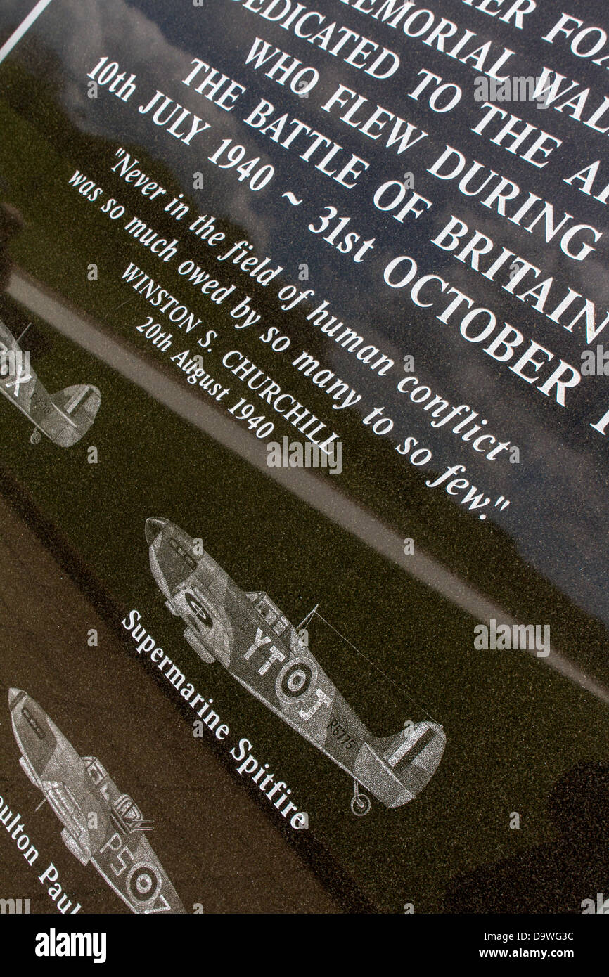 Battle of Britain Memorial at Capel-le-Ferne, Dover in Kent Stock Photo