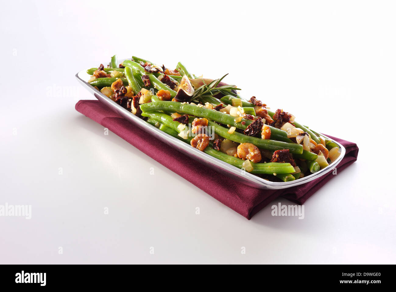 green beans tray Stock Photo